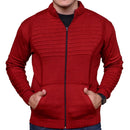 Casaco Masculino de Lã Tricot com Zíper e Bolsos